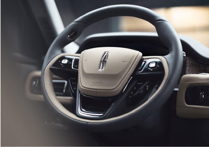 The intuitively placed controls of the steering wheel on a 2023 Lincoln Aviator® SUV | Palmetto Lincoln in Charleston SC