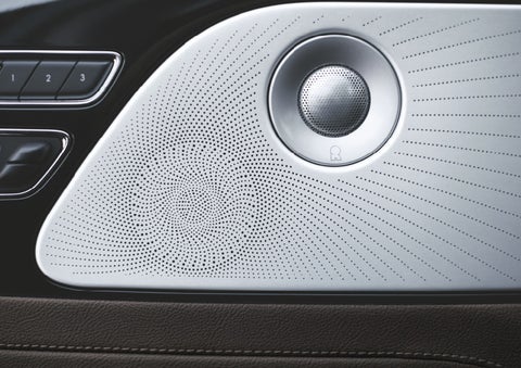 Two speakers of the available audio system are shown in a 2024 Lincoln Aviator® SUV | Palmetto Lincoln in Charleston SC