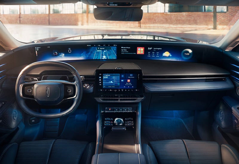 A large panoramic display is shown on the dashboard of a 2024 Lincoln Nautilus® SUV | Palmetto Lincoln in Charleston SC